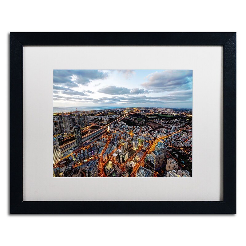 Trademark David Ayash "Tel Aviv - Israel-III" Art, White Matte With Black Frame, 16" x 20" image 1