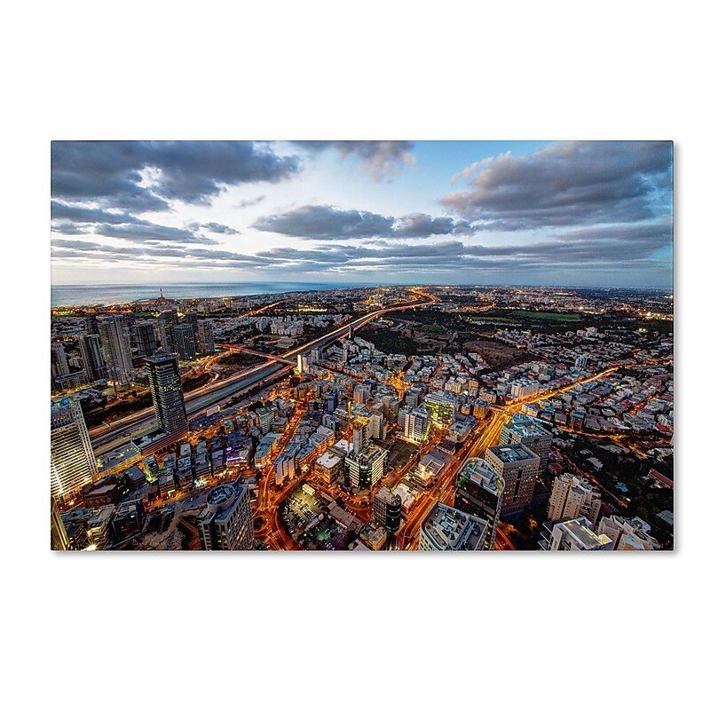 Trademark David Ayash "Tel Aviv - Israel-III" Gallery-Wrapped Canvas Art, 12" x 19" image 1