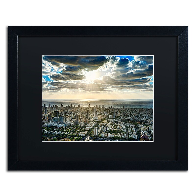 Trademark David Ayash "Tel Aviv - Israel-IV" Art, Black Matte With Black Frame, 16" x 20" image 1