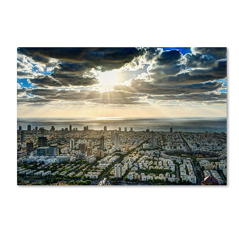 Trademark David Ayash "Tel Aviv - Israel-IV" Gallery-Wrapped Canvas Art, 12" x 19" image 1