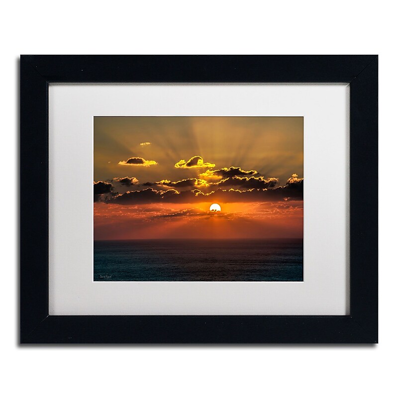 Trademark David Ayash "Mediterranean Sunset" Art, White Matte With Black Frame, 11" x 14" image 1