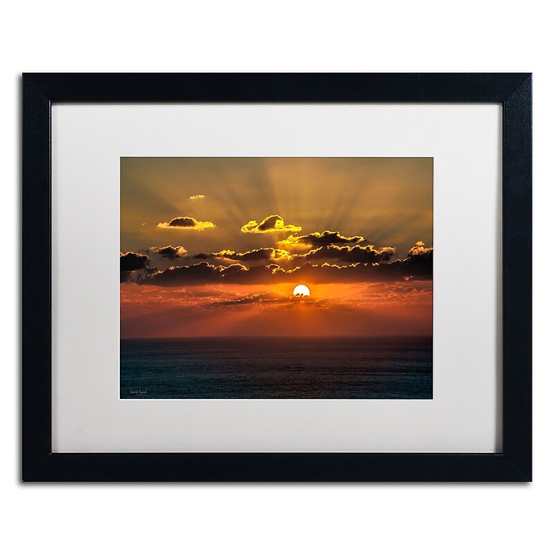 Trademark David Ayash "Mediterranean Sunset" Art, White Matte With Black Frame, 16" x 20" image 1
