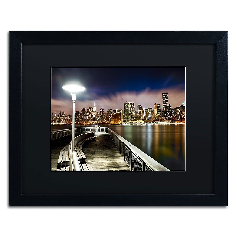 Trademark David Ayash "Gantry Plaza - NYC" Art, Black Matte With Black Frame, 16" x 20" image 1