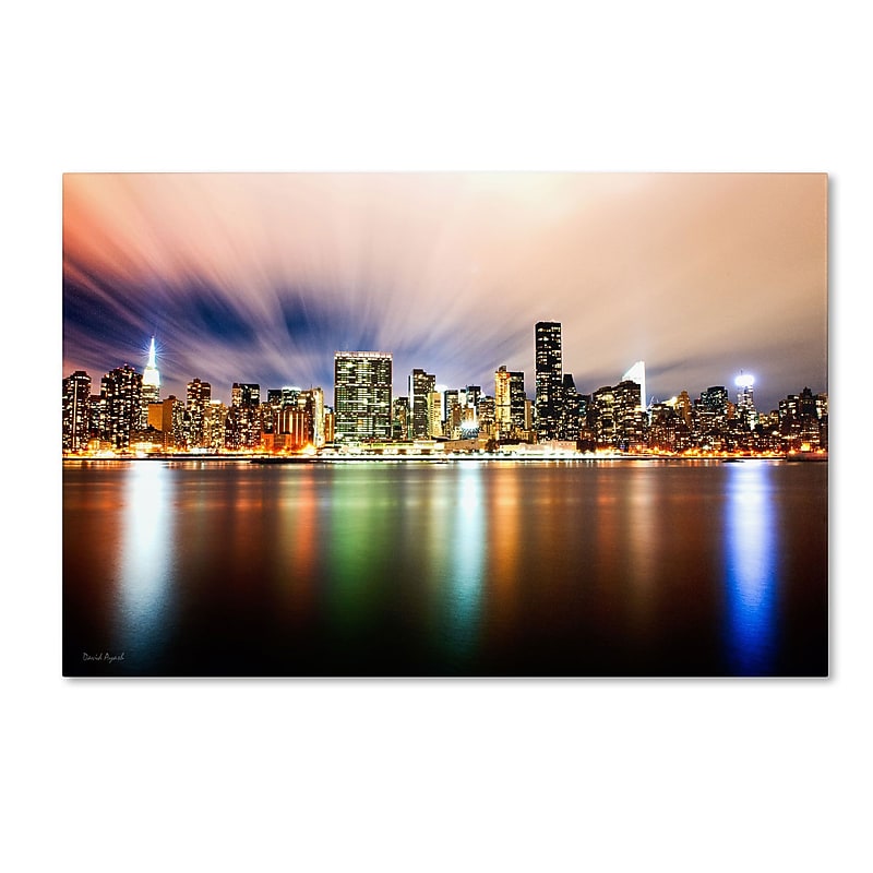Trademark David Ayash "Midtown Over the East River-IV" Gallery-Wrapped Canvas Art, 12" x 19" image 1