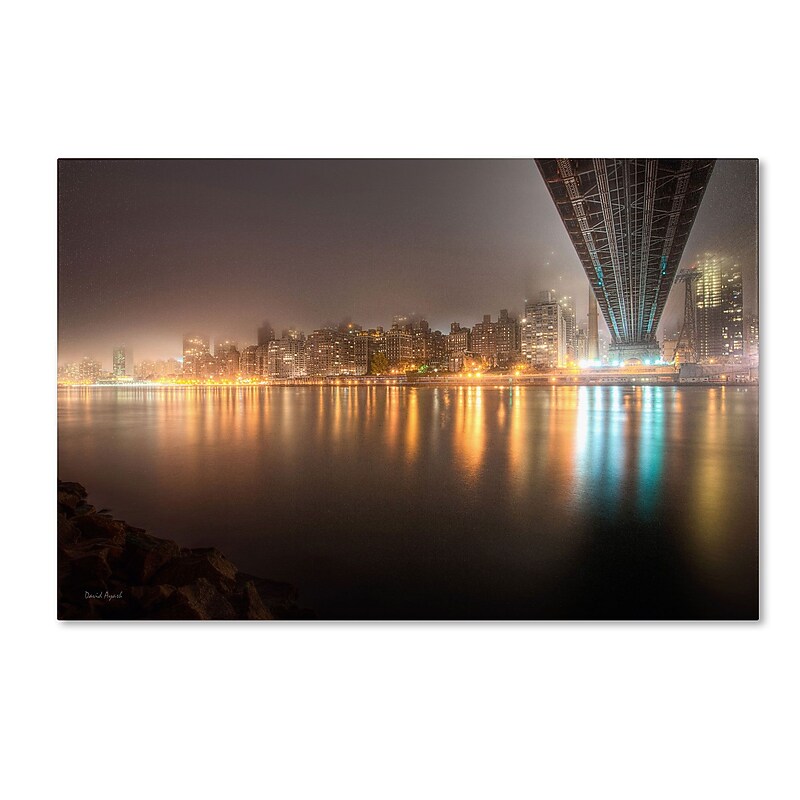 Trademark David Ayash "Fog Under the Queensborough..." Gallery-Wrapped Canvas Art, 16" x 24" image 1