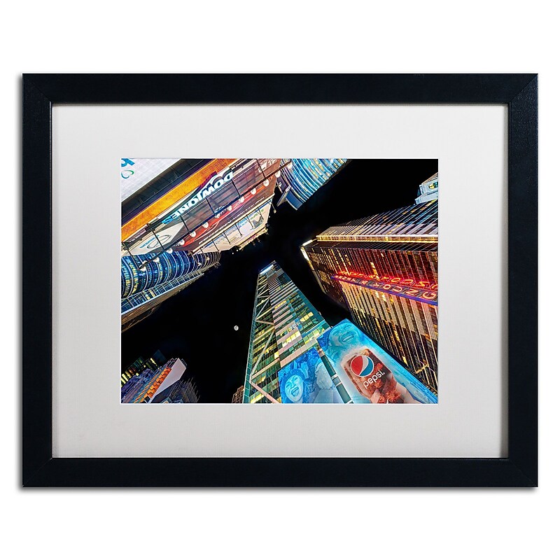 Trademark David Ayash "Times Square NYC" Art, White Matte With Black Frame, 16" x 20" image 1