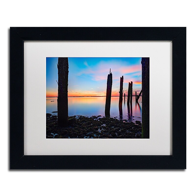Trademark David Ayash "Jamaica Bay Sunset - NYC I" Art, White Matte With Black Frame, 11" x 14" image 1