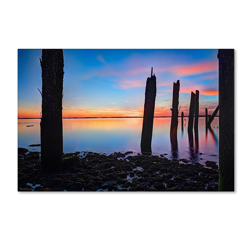 Trademark David Ayash "Jamaica Bay Sunset - NYC I" Gallery-Wrapped Canvas Art, 12" x 19" image 1