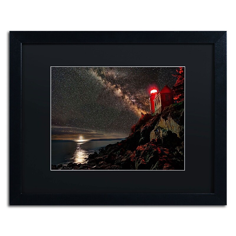 Trademark David Ayash "Bass Harbor Lighthouse - Maine" Art, Black Matte With Black Frame, 16" x 20" image 1