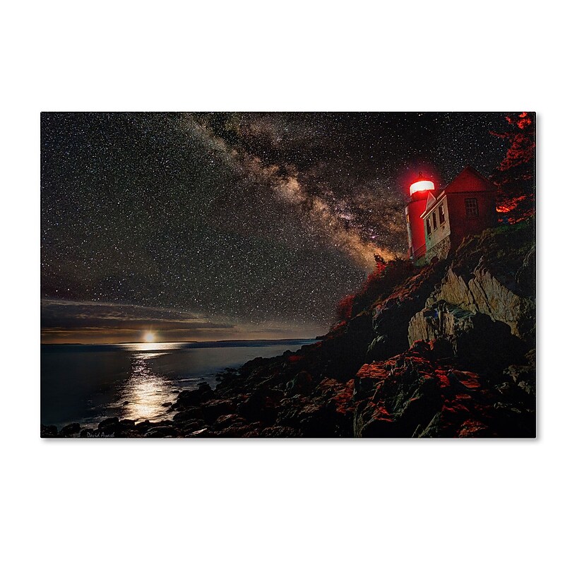 Trademark David Ayash "Bass Harbor Lighthouse - Maine" Gallery-Wrapped Canvas Art, 12" x 19" image 1
