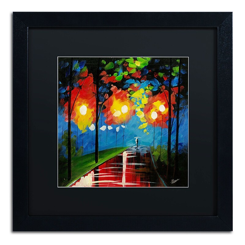 Trademark Ricardo Tapia "Night Reflection" Canvas Art, Black Matte W/Black Frame, 16" x 16" image 1