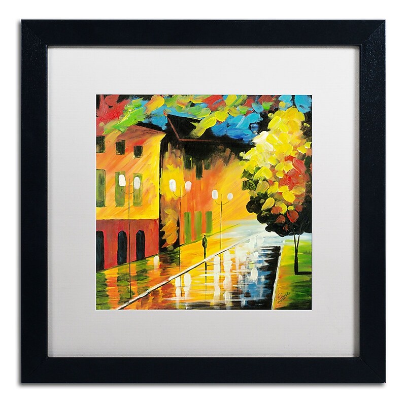 Trademark Ricardo Tapia "Street Light" Canvas Art, White Matte With Black Frame, 16" x 16" image 1