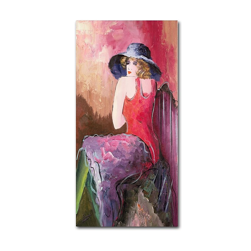 Trademark Rosario Tapia "Woman with Blue Hat" Gallery-Wrapped Canvas Art, 24" x 47" image 1
