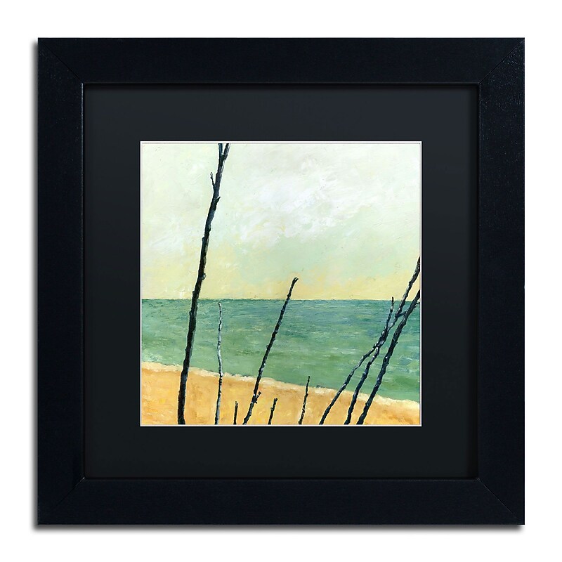 Trademark Michelle Calkins "Branches on the Beach" Art, Black Matte With Black Frame, 11" x 11" image 1