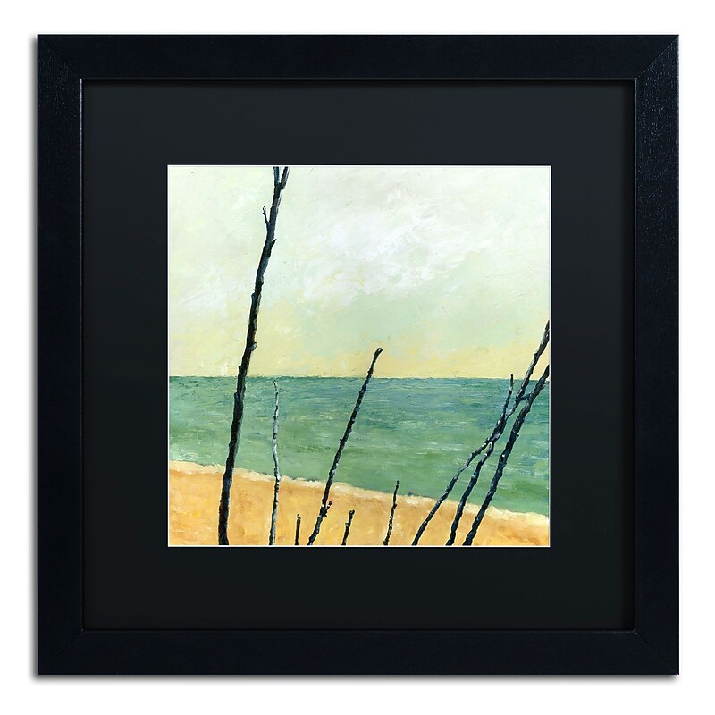 Trademark Michelle Calkins "Branches on the Beach" Art, Black Matte With Black Frame, 16" x 16" image 1