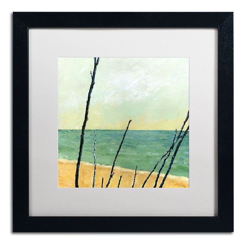 Trademark Michelle Calkins "Branches on the Beach" Art, White Matte With Black Frame, 16" x 16" image 1