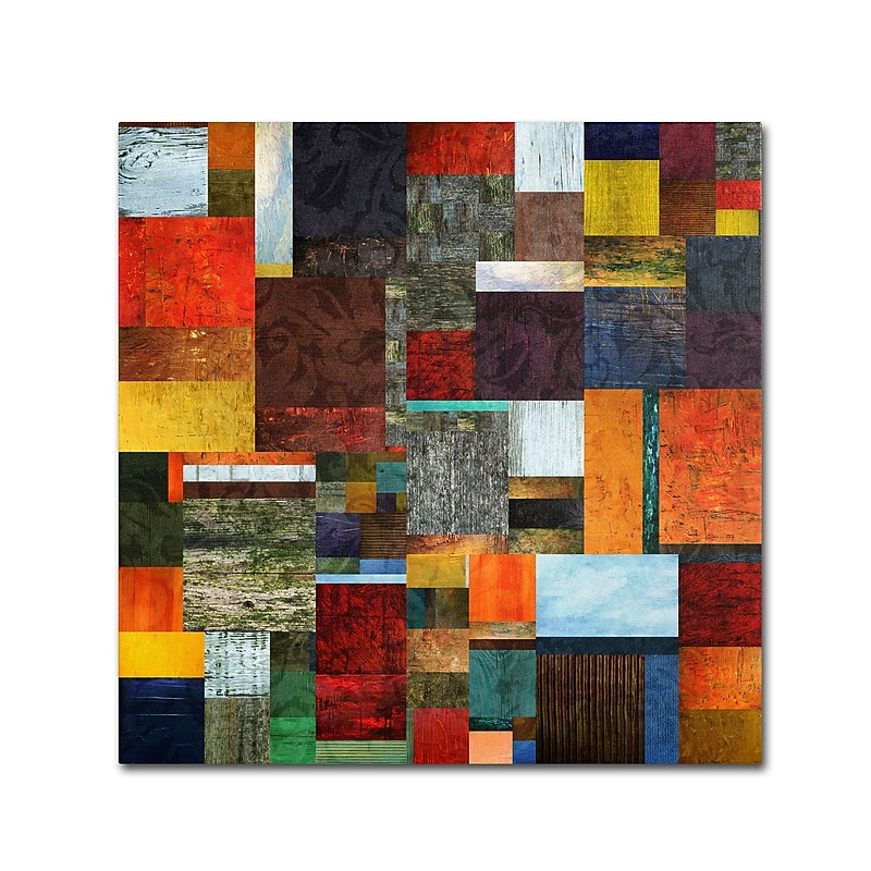 Trademark Michelle Calkins "Brocade Color Collage 2" Gallery-Wrapped Canvas Art, 35" x 35" image 1