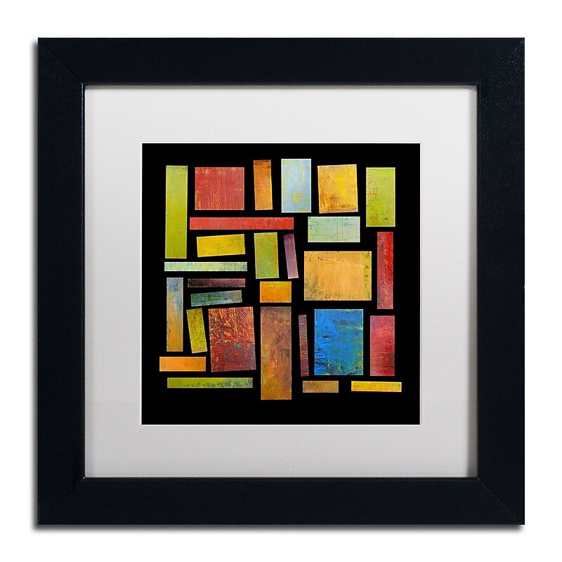 Trademark Michelle Calkins "Building Blocks Three" Art, White Matte With Black Frame, 11" x 11" image 1