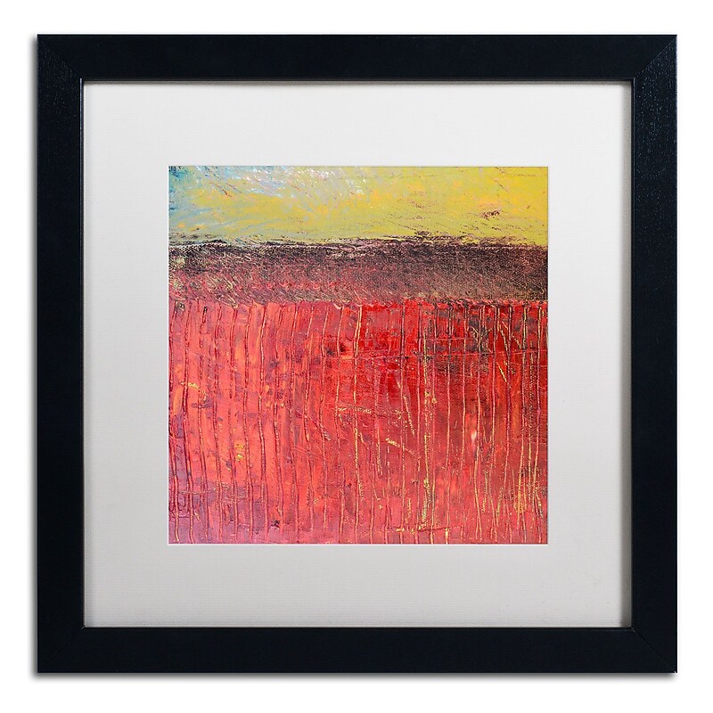 Trademark Michelle Calkins "Cranberry Bog" Art, White Matte With Black Frame, 16" x 16" image 1