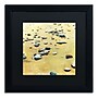 Trademark Michelle Calkins "Pebbles on the Beach" Art, Black Matte with Black Frame, 16" x 16" (MC0194-B1616BMF)~#|#~m001700459_sc7