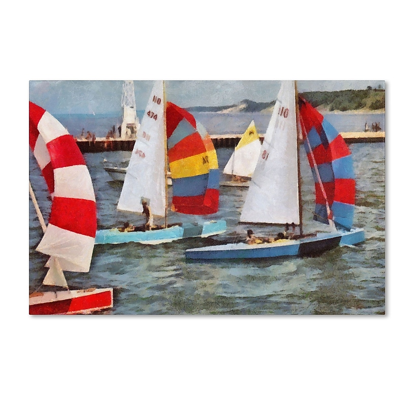 Trademark Michelle Calkins "After the Regatta" Gallery-Wrapped Canvas Art, 22" x 32" image 1