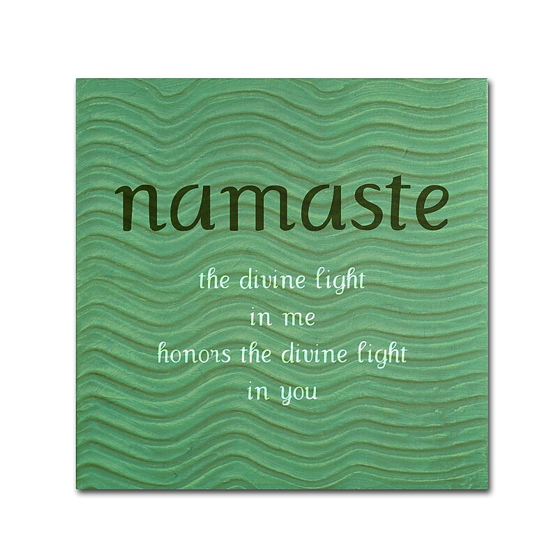 Trademark Michelle Calkins "Namaste with Blue Waves" Gallery-Wrapped Canvas Art, 14" x 14" image 1