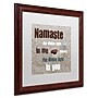 Trademark Michelle Calkins "Namaste with Pebble..." Art, White Matte With Wood Frame, 16" x 16"~#|#~m001700583_sc7
