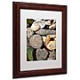 Trademark Michelle Calkins "Petoskey Stones ll" Art, White Matte With Wood Frame, 11" x 14"~#|#~m001700634_sc7