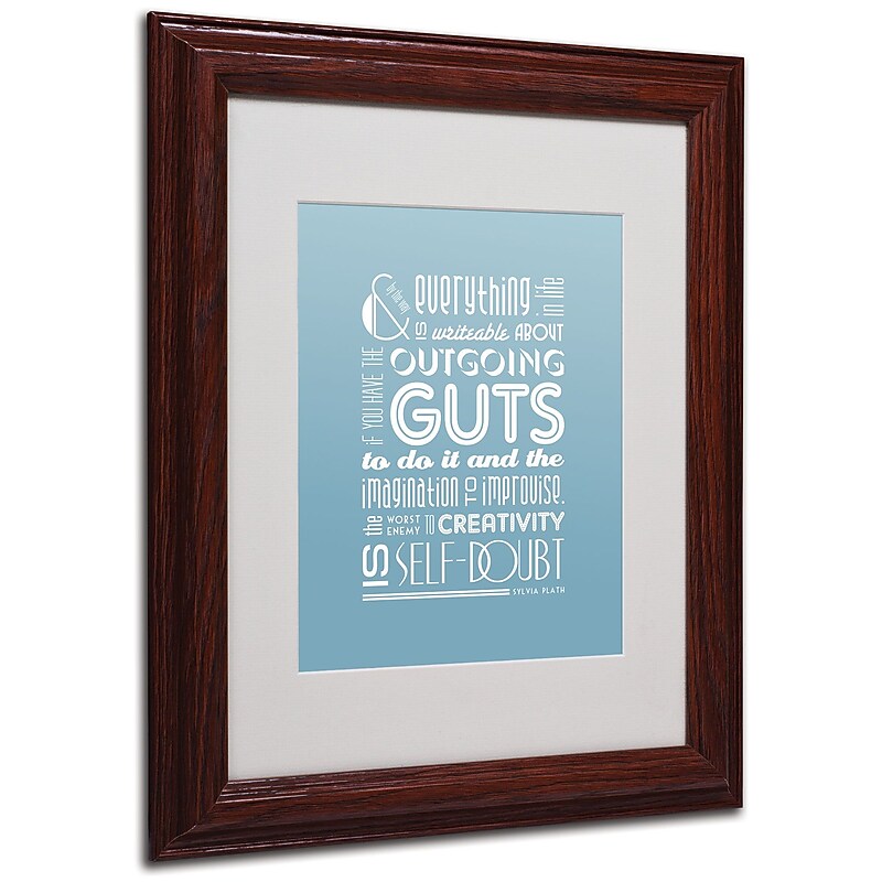 Trademark Megan Romo "Outgoing Guts I" Art, White Matte W/Wood Frame, 11" x 14" image 1
