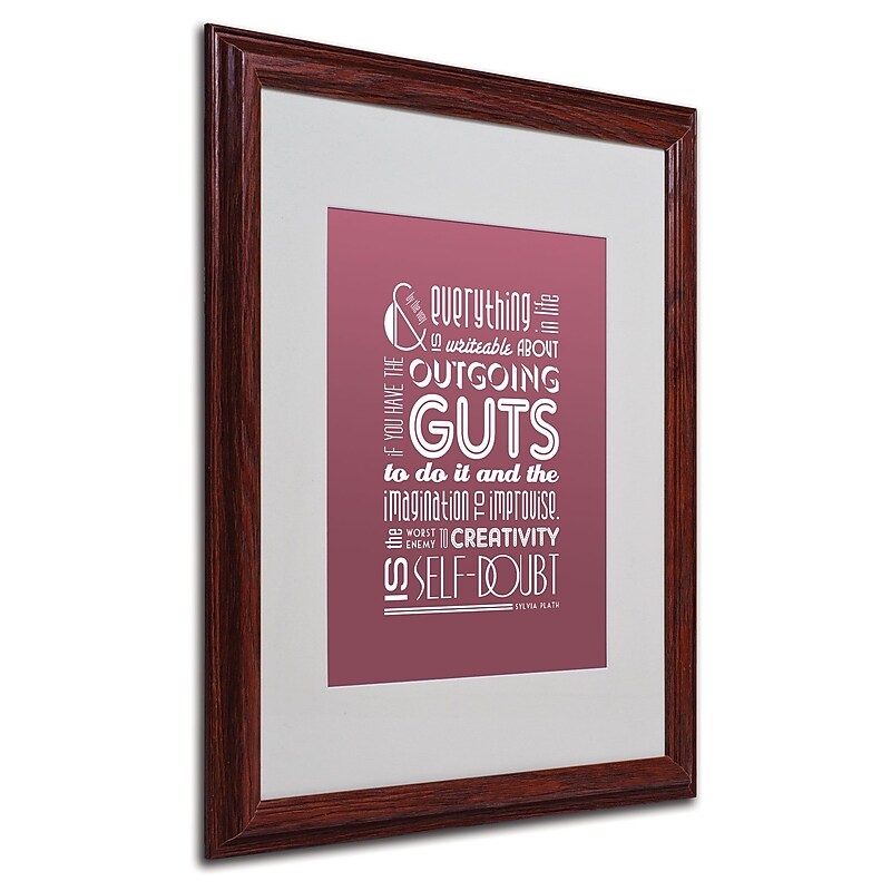 Trademark Megan Romo "Outgoing Guts II" Art, White Matte W/Wood Frame, 16" x 20" image 1
