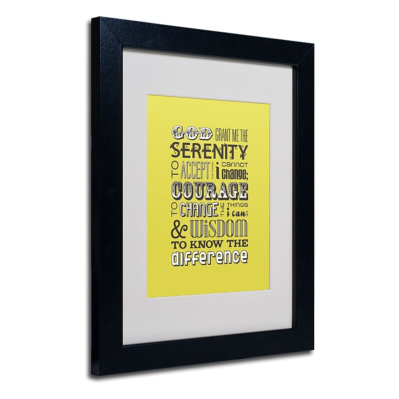 Trademark Megan Romo "Serenity Prayer" Art, White Matte W/Black Frame, 11" x 14" image 1