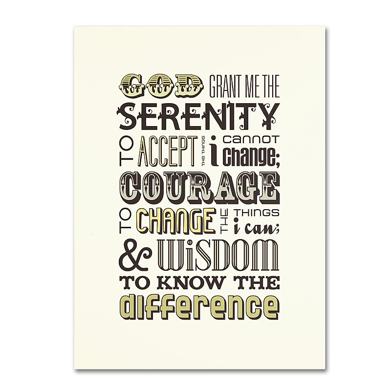 Trademark Megan Romo "Serenity Prayer I" Gallery-Wrapped Canvas Art, 35" x 47" image 1