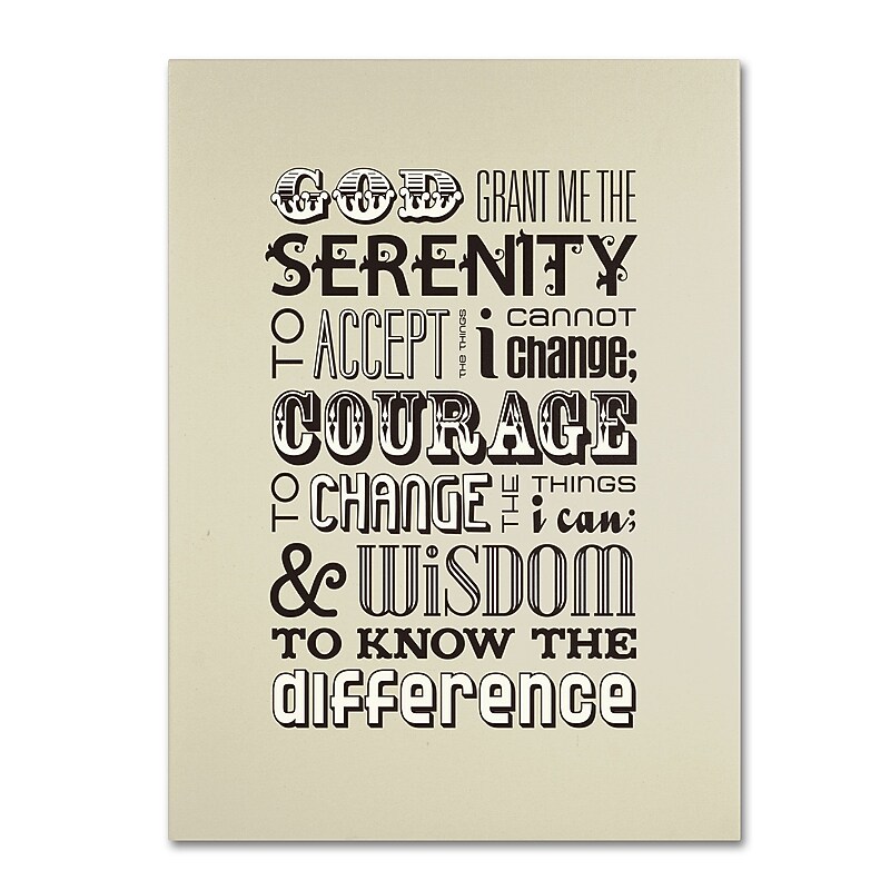 Trademark Megan Romo "Serenity Prayer II" Gallery-Wrapped Canvas Art, 35" x 47" image 1