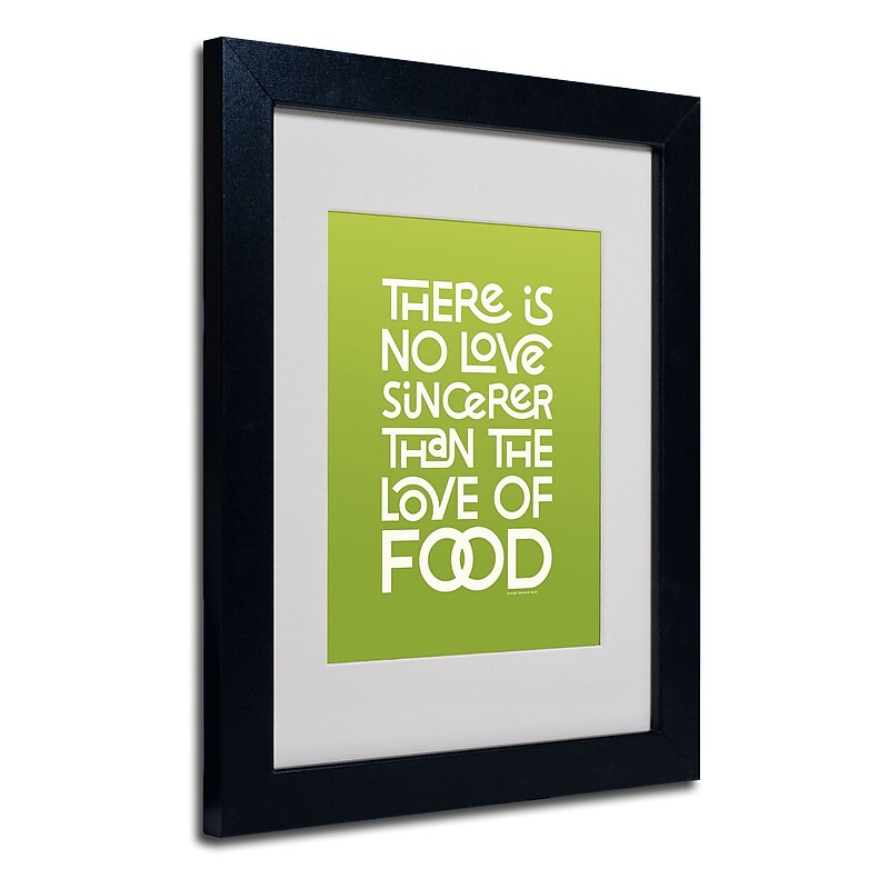 Trademark Megan Romo "Sincere Love of Food" Art, White Matte W/Black Frame, 11" x 14" image 1