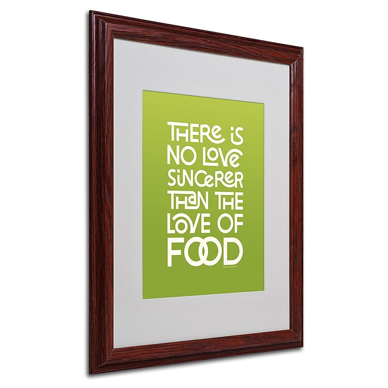 Trademark Megan Romo "Sincere Love of Food" Art, White Matte W/Wood Frame, 16" x 20" image 1