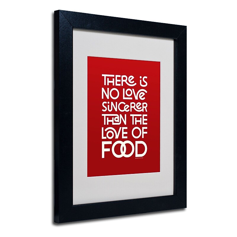 Trademark Megan Romo "Sincere Love of Food II" Art, White Matte W/Black Frame, 11" x 14" image 1