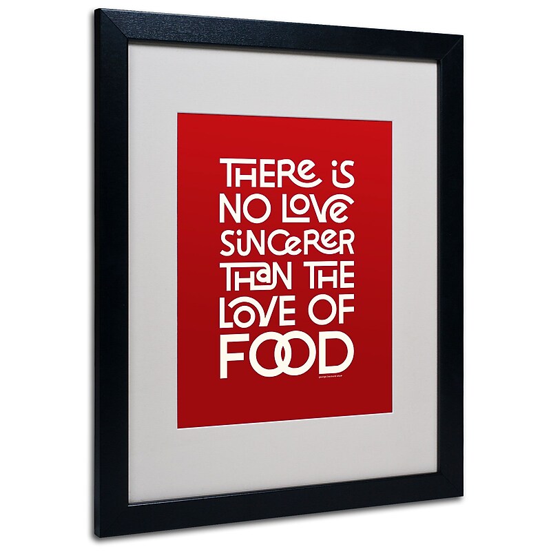 Trademark Megan Romo "Sincere Love of Food II" Art, White Matte W/Black Frame, 16" x 20" image 1