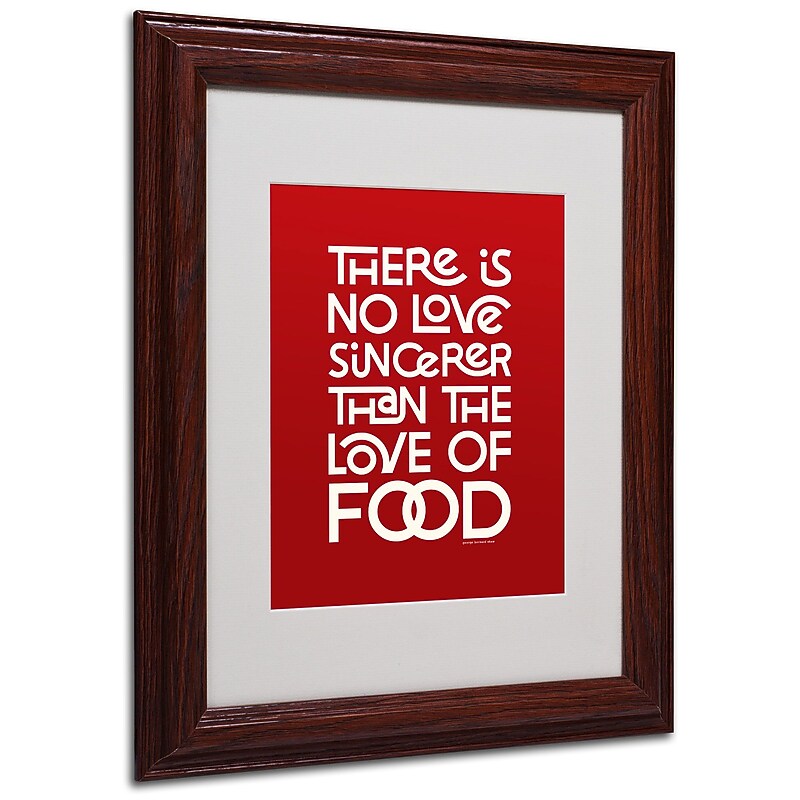 Trademark Megan Romo "Sincere Love of Food II" Art, White Matte W/Wood Frame, 11" x 14" image 1