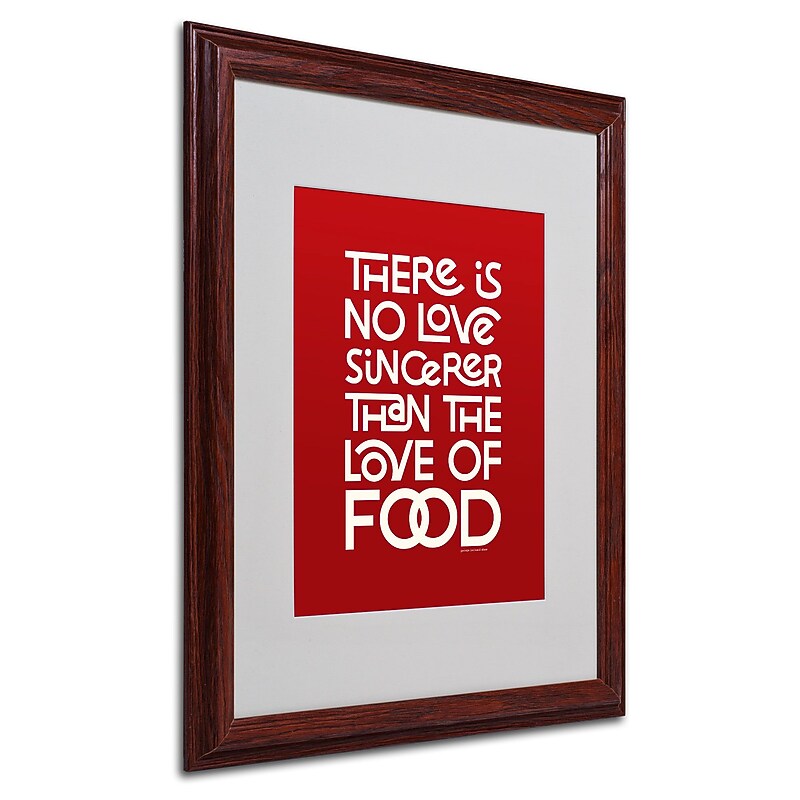 Trademark Megan Romo "Sincere Love of Food II" Art, White Matte W/Wood Frame, 16" x 20" image 1