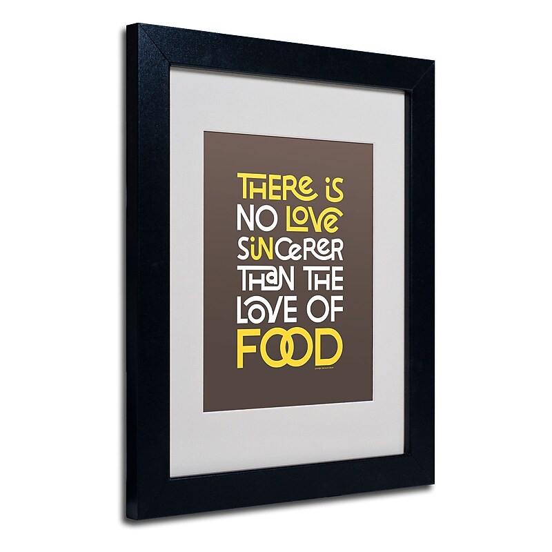Trademark Megan Romo "Sincere Love of Food III" Art, White Matte W/Black Frame, 11" x 14" image 1