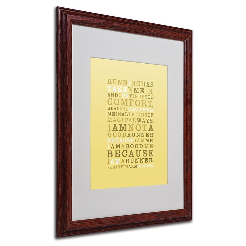 Trademark Megan Romo "Strong Runner I" Art, White Matte W/Wood Frame, 16" x 20" image 1