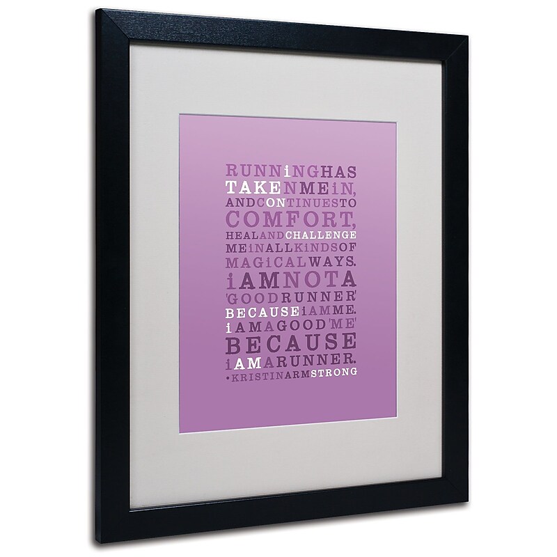 Trademark Megan Romo "Strong Runner III" Art, White Matte W/Black Frame, 16" x 20" image 1