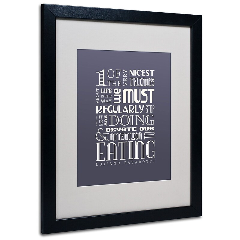 Trademark Megan Romo "Take Time to Eat" Art, White Matte W/Black Frame, 16" x 20" image 1