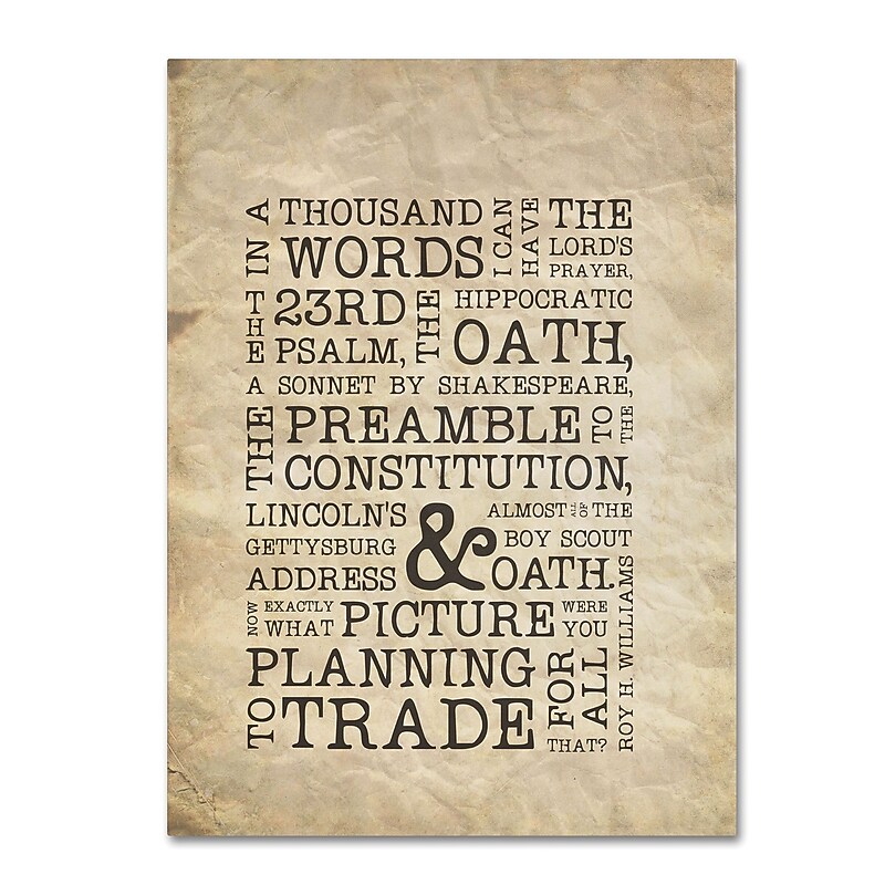 Trademark Megan Romo "Thousand Words" Gallery-Wrapped Canvas Art, 18" x 24" image 1