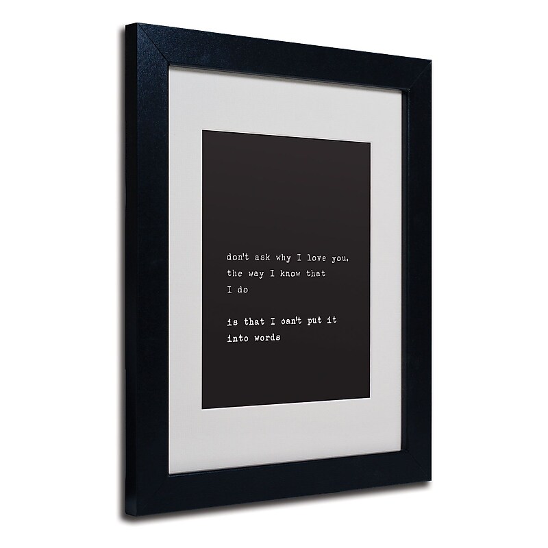 Trademark Megan Romo "Why I Love You" Art, White Matte W/Black Frame, 11" x 14" image 1