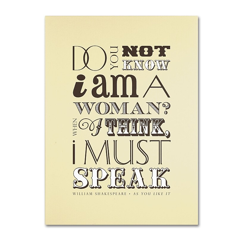 Trademark Megan Romo "Women Must Speak" Gallery-Wrapped Canvas Art, 18" x 24" image 1