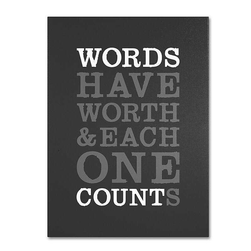 Trademark Megan Romo "Words Worth" Gallery-Wrapped Canvas Art, 18" x 24" image 1