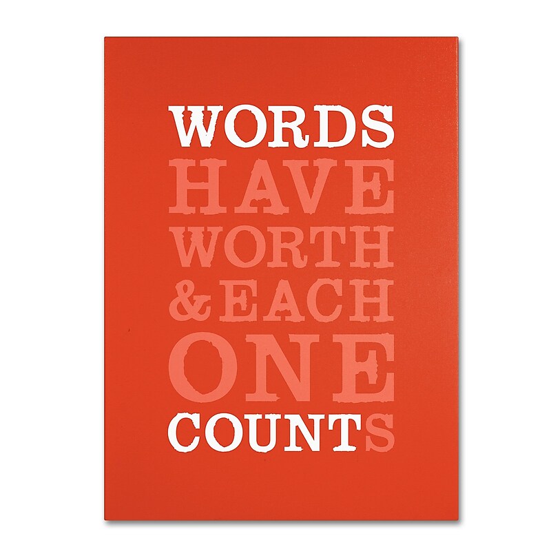 Trademark Megan Romo "Words Worth II" Gallery-Wrapped Canvas Art, 18" x 24" image 1