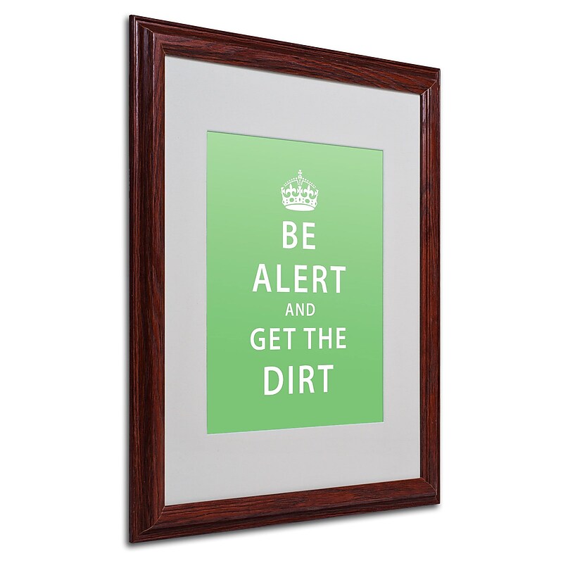 Trademark Megan Romo "Get the Dirt" Art, White Matte W/Wood Frame, 16" x 20" image 1