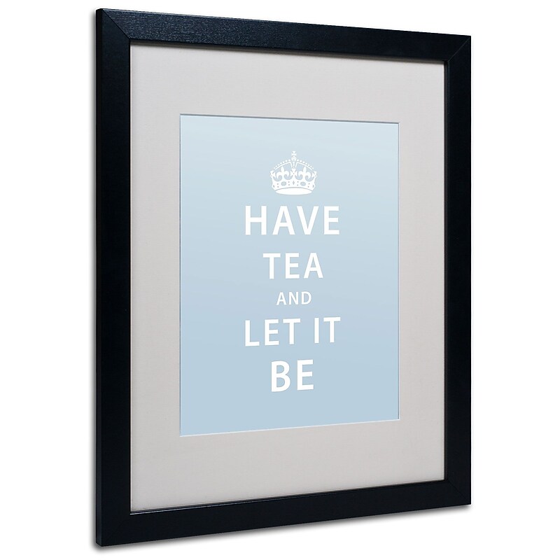 Trademark Megan Romo "Have Tea" Art, White Matte W/Black Frame, 16" x 20" image 1